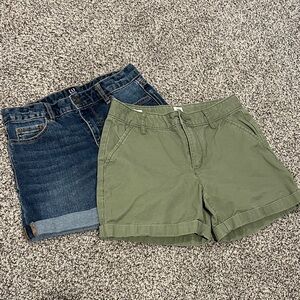 GAP Kids Green and Denim Shorts